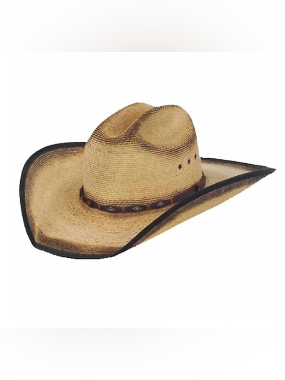 Justin Unisex Trigger Western Straw Cowboy Hat Toasty Brown 7.125 7 1/8 EUC